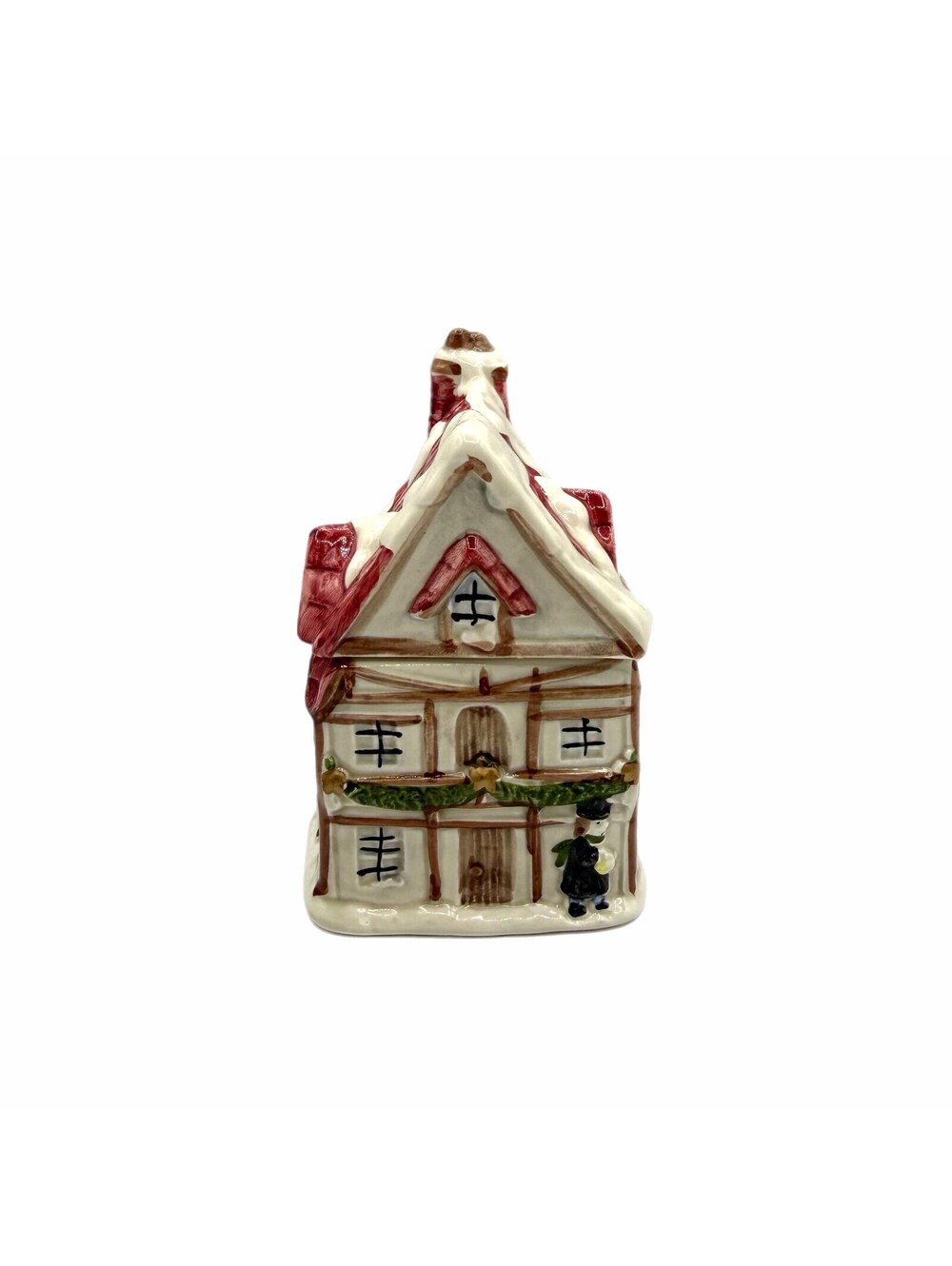 Vintage Fitz & Floyd 1987 “A Dickens Christmas” Ceramic House Sugar Jar + Lid